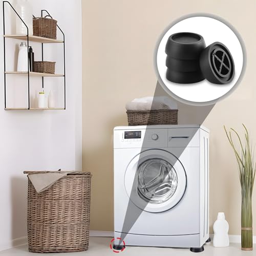 4 Stücke Schwingungsdämpfer Waschmaschine,Vibrationsdämpfer Gummi Füße,Dass Sich Die Waschmaschine Bewegt,Universal Schwingungsdämpfer,Für Waschmaschinen Trockner Gummifüße (Schwarz)
