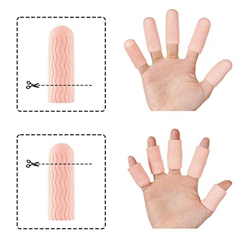 tifanso-12-PCS-Finger-Cots-Finger-Protectors-Gel-Finger-Gloves-Covers-Fingertip-Sleeves-Guards-for-Cracked-Skin-Trigger-Finger-and-More-Large-Size