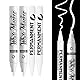 Caelura 4 Stück Lackstift Weiß 2,0 mm + 5,0 mm, Acrylstifte weiß wasserfest, Permanent Marker Weiß für Steine, Felsmalerei, Keramik, Glas, Holz, Stoff, Metall, Leinwand, Reifenstift