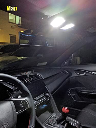 ENDPAGE 14-Pieces Cherokee LED Interior Light Kit for Jeep Cherokee XJ 1997 1998 1999 2000 2001 White 6000K Super Bright Interior Map Dome LED Lighting Package + License Plate Lights, Install Tool