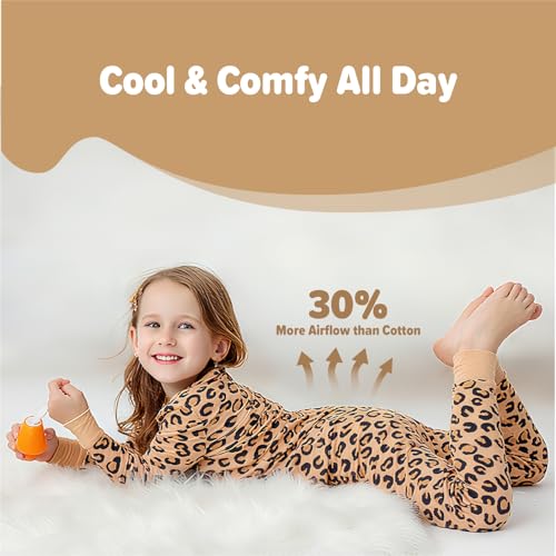 Image of Kids 2-Piece Soft Bamboo Viscose Clothing Set, Long Sleeve Top & Pants, Everyday Outfit for Toddler Boys & Girls