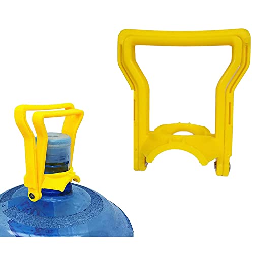 MERVK Multifunctional Advanced Ergonomic 5 Gallon Water Bottle Carrier, Fit 5 Gallon Bottle Caps, Lift with Handle (Yellow)