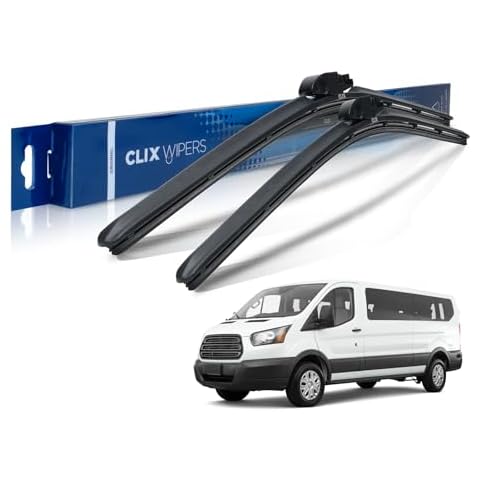 Clix Wipers - (28"/20") Premium All-Weather Set of 2 Windshield Wiper Blades Popular On 2015-2022 Ford Transit, 2010, 2011, 2012, 2013, 2014, 2015, 2016, 2017, 2018, 2019, 2020 Toyota Sienna Cover