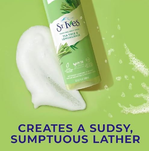 Image of St Ives Tea Tree and Lemongrass Body Wash 650ml Purifying Body Cleanser with Natural Extracts Oil Control Paraben Free Plant Based Dermatologist Tested for Fresh Glowing Skin