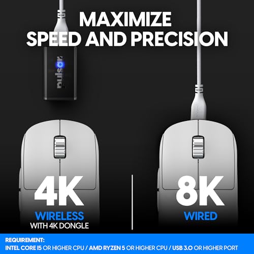 Image of Pulsar Gaming Gears - X2H eS Wireless Gaming Mouse, Limited Edition, Symmetrical, Optical Switch, OLED Display, Driverless, PAW3395 Sensor, 100H Battery, 4K dongle Included (Medium, White)