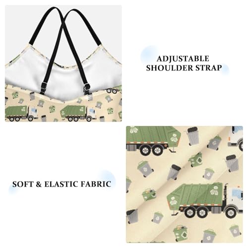 senya Girls Swimsuits One-Piece Swimwear Tie Bathing Suit Beach Summer Round Neck 3T Garbage Truck3