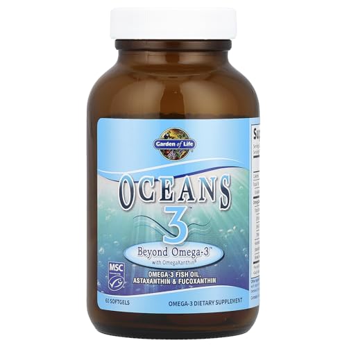 Garden of Life, Oceans 3, Beyond Omega-3 with OmegaXanthin, 60 Softgels