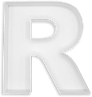 10" Reusable Plastic Box Form Tray Display for Treats, Charcuterie, Cake Pop, Candy, Charcuterie Box, Custom Charcuterie Letters Fillable - Reusable Letter Box - (White Plastic, R)