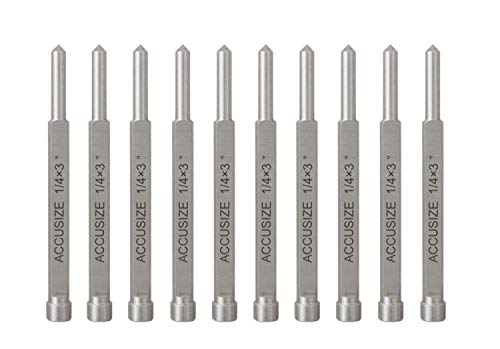 Accusize Industrial Tools Pilot Pin 1/4'' by 3'' for Annular Cutter, 0600-0070x10(10 Pcs)