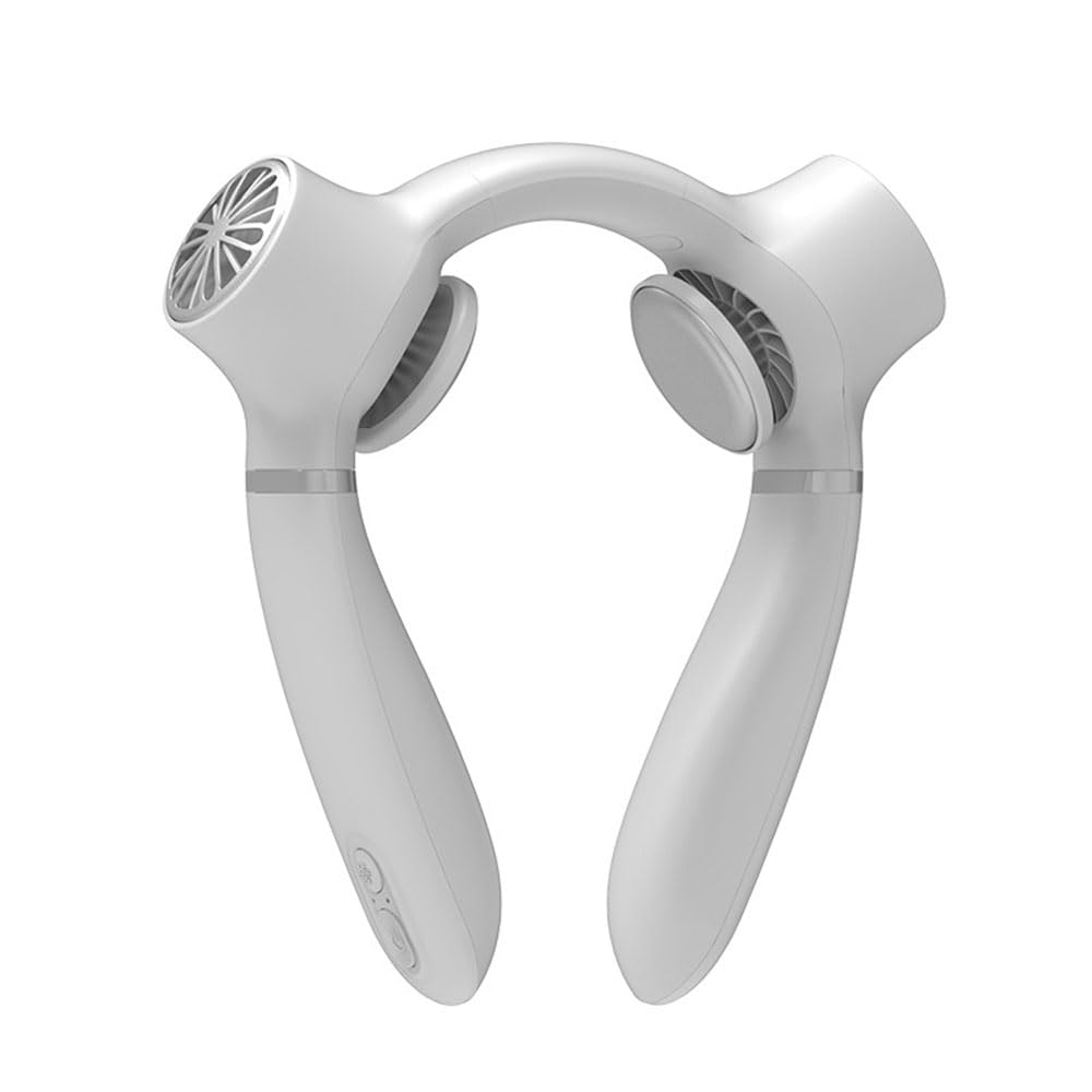 BININBOX Ventilatore portatile da collo USB ricaricabile Raffreddamento silenzioso 4000mAh Flusso d'aria a 360° Leggero (Bianco)