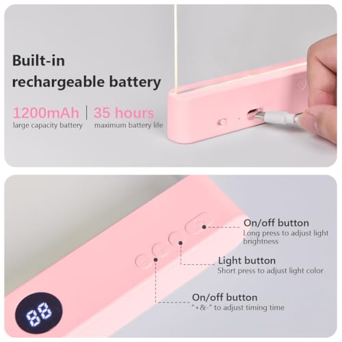 HOTUT Lightwedge Leselampe, tragbare Flaches Buchlicht zum Lesen im Bett bei Nacht, LED Buchlampe, Panel Book Light… – Ansicht 5