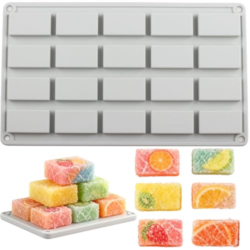 AIBOYA 20 Cavity Rectangle Silicone Candy Molds For Candy Chocolate Baking Cake Decoration