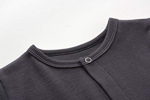 Teach Leanbh Baby Boys Girls Footed Pajamas with Mittens Cotton Long Sleeve Snap-up Romper Jumpsuit Sleep and Play2