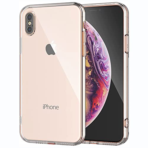 Image of WOW IMAGINE Crystal Clear Transparent Back Case Cover Compatible Apple iPhone X | Full Device & Camera Protection Shockproof TPU Silicone Back Cover Case - Transparent