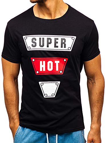 BOLF Hombre Camiseta de Manga Corta J.Style 10857 Nego XL [3C3]