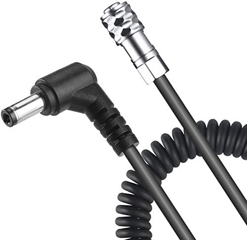Fomito Câble d'alimentation spirale DC vers BMPCC 4K/6K Weipu pour montage en V, batterie à monture dorée et batterie NP-F avec port de sortie CC Cover