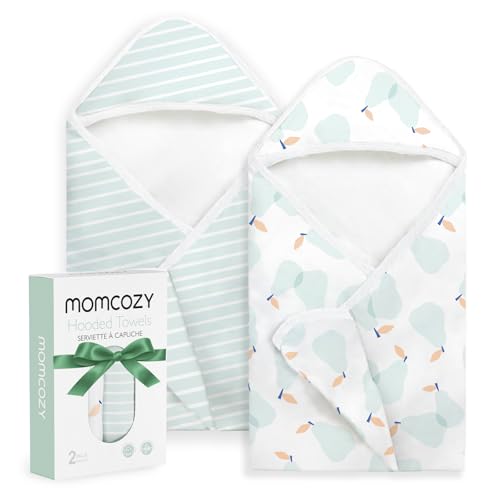 Image of Momcozy Baby Towel with Hooded - Ultra Soft & Absorbent Large Bath Towel Set for Comfort & Gentle on Baby's Skin - Shower Gift & Bath Essential & Baby Registry Search for Newborn,Infant,Toddler,Kids