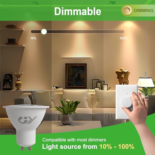GY Dimmable GU10 Cool White LED Bulb, 4.9W 790LM 6500K High Energy Efficient Light Bulbs,Equivalent to 75W,120° Beam Angle,5-Pack - Image 2