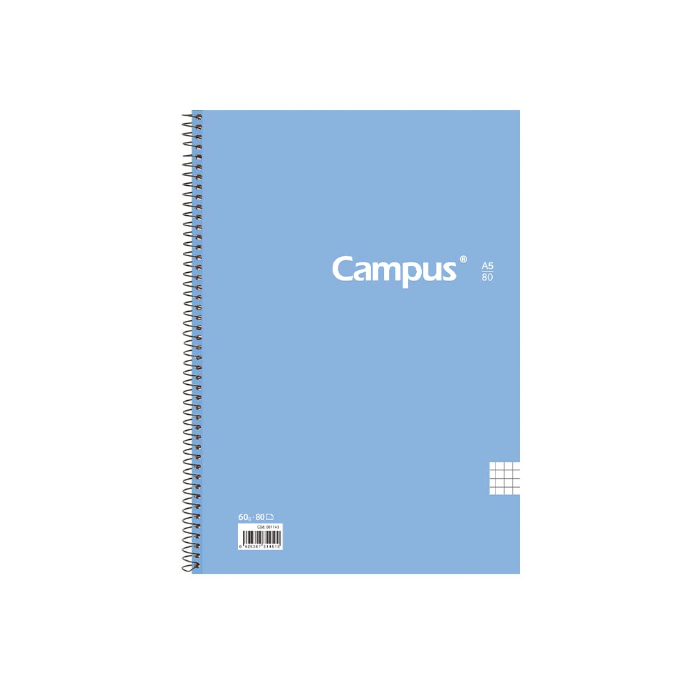 Campus - Bloc A4 Espiral Tapa Básica Milimetrado Pack 6 unidades
