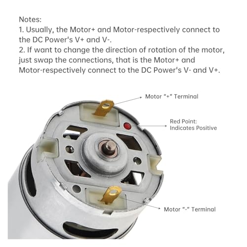 Moteur 550 couple élevé pour perceuse sans fil avec pignon de 11 dents robuste