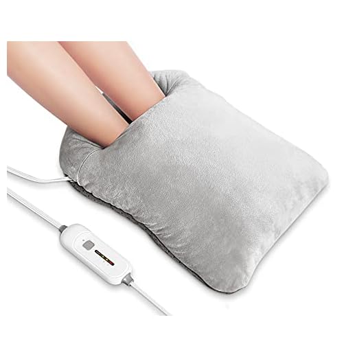 Electric Heated Foot Warmers for Women and Men | Fast Heating Pad Foot Warmers for Bed and Under Desk | 3 Temperature Setting | Machine-Washable and Anti-Slip Sole | Auto-Off | 18”×14” | Gray