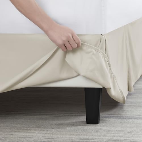Image of Nestl Linen Full XL Bed Skirt - Full XL Size Bed Skirt 14 Inch Drop - Brushed Microfiber Bed Skirts - Hotel Quality Pleated Bed Skirt - Shrinkage & Fade Resistant
