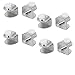 Aexit Cupboard Cabinet Fall Protection Adjustable Threaded Glass Clamps Clip Silver Tone 10mm Safety Clips Thickness 8pcs