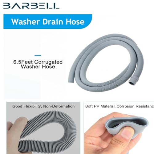 Image of Front Load Washing Machine Outlet Drain & Extension Pipe .Multiple size (1.5 Meter, 2 Meter, 3 Meter,5 Meter) Grey (3 Meter)