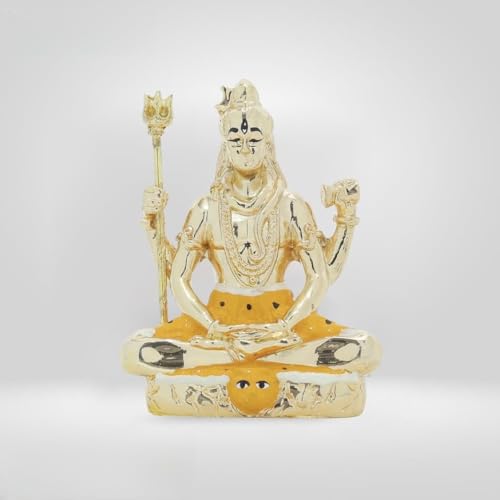 Image of Neodrift Lord Shiva Idol for Car Dashboard (Real 24kt & 999 Silver Plated, Dual-Tone Gold & Silver) (Model ND14) - Enhance Your Drive