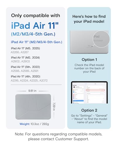 Image of MOFT Dynamic Folio Case for iPad Pro 11 Inch Case, 2022 /2021 /2020 /2018 Model (4th /3rd /2nd /1st Generation), Silm Magnetic Stand Case with 20+ Viewing Angles, Auto Wake /Sleep, Soothing Mist x Misty Cove
