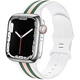 Designer Sport Bands Compatible with Apple Watch Band 38mm 40mm 41mm 42mm 44mm 45mm 46mm 49mm Series 10 9 8 7 6 5 4 3 2 1 SE Women Men, Breathable Soft Silicone Replacement Strap for iWatch Bands