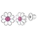 Produktbild In Season Jewelry 925 Sterling Silber Daisy 7Mm Weiß & Pink Emaille Mädchenohrringe Mit Sicherheitsschraubverschluss Kleinkinder, Junge Mädchen Und Pre-Teens.