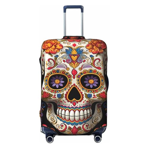 Travel Luggage Cover Anti-Scratch Suitcase Cover Protector Elastic Thicken Luggage Protector Washable Baggage Covers Sugar Skulls Suitcase Sleeve Fit 18-32 Inch Luggage Large