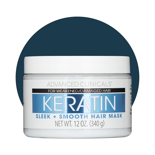 Advanced Clinicals Keratin Hair Treatment Mask for Colour Treated Hair Detoxifying Keratin Conditioner to Strengthen Broken, Colour-Treated Hair Fortifying Hair Repair Mask with Shea Butter, 350ml