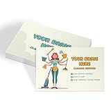 lepni.me Individuelle Visitenkarten für Reinigungsdienste mit Name, Telefonnummer E-Mail Personalisierte Visitenkarten mit Frau in Beige Design für Hygieniker, Reiniger, Glanz, Matt, Laminiert