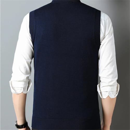 Dcvmvmn Men Sweater Vest Simple All-Match V-Neck Solid Sleeveless Male Tops Basic Knitted Waistcoat2