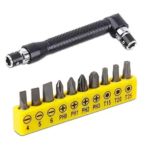 ZAFONI Wrench, Socket Wrench L-shaped Double Head Screw Driver Bits Sleeve Holder Portable Bolt Box Spanner Home Repairing Too