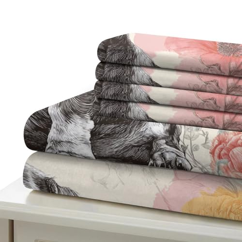 Housse de couette teckel 200x200 parure de lit 3d microfibre