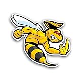 2 (Pieces) 3' and 5' Angry Super Bee Sticker, Waterproof Vinyl Decals for Many Purpose Like Cars, Trucks, Laptops, Phones, Windows and More