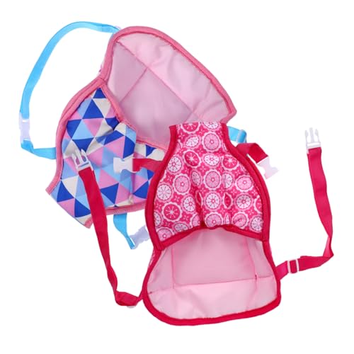 Toyvian 2 Piezas Correa de muñeca Mochila de muñeca Miniatura Bolsas Delanteras Porta muñecas Mini Juguetes Toys muñequera Correa para Llevar muñeca muñeca Correa paño