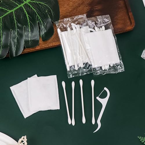 50 Pack Hotel Vanity Kit Individually Wrapped, Bulk Hotel Amenities Kit, Hospitality Set, Amenities Hotel Vanity Set Hygiene Products Include Cotton Pads, Cotton Swabs, Dental Floss Picks