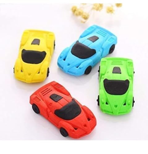 Image of (Pack of 4) Car Shape Eraser for Kids Multi Colour School strasnary Eraser Set(QS1)