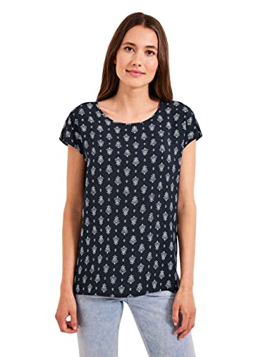 CECIL Damen B344027 Shirtbluse Bedruckt, Deep Blue, M EU