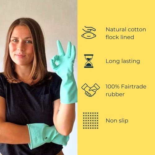 SEEP Eco Large - Extra-Large Rubber Gloves - XL Kitchen Gloves Washing Up Gloves Made Using Compostable Rubber - Multi-purpose Household Gloves - FSC & Fair-trade Certified
