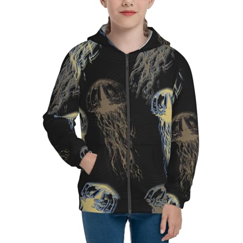Jellyfish Kids Pullover Hoodies Boys Zip Up Sweatshirts Girls Athletic Clothes with Pocket3
