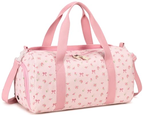 BTOOP Duffle Bag for Gym Sports Women Girls Workout Travel Bag Weekender with Shoe Compartment and Wet Pocket