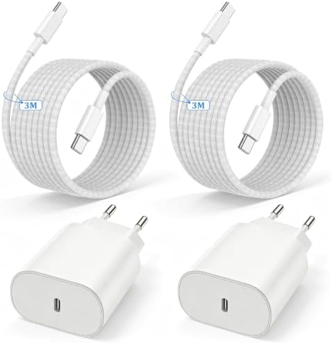 2Pack USB C iPad Ladegerät mit 3M Lang i Pad Ladekabel, 25W USB C Ladegerät Original USBC Ladekabel für iPhone 18 17 16 15 Pro Max/Plus, iPad Pro 13/12,9/Air/11 10.Gen, iPad Netzte