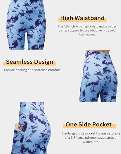 Image of Women's Polyester Stretchable Gym Shorts with Side Pockets High Waist Slim Fit Above Knee Length Activewear Tights Gym Fitness Cycling Running Yoga Shorts for Women