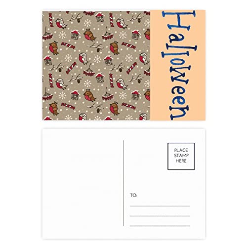 Cartes postales Halloween oiseau et flocons de neige (lot de 20)