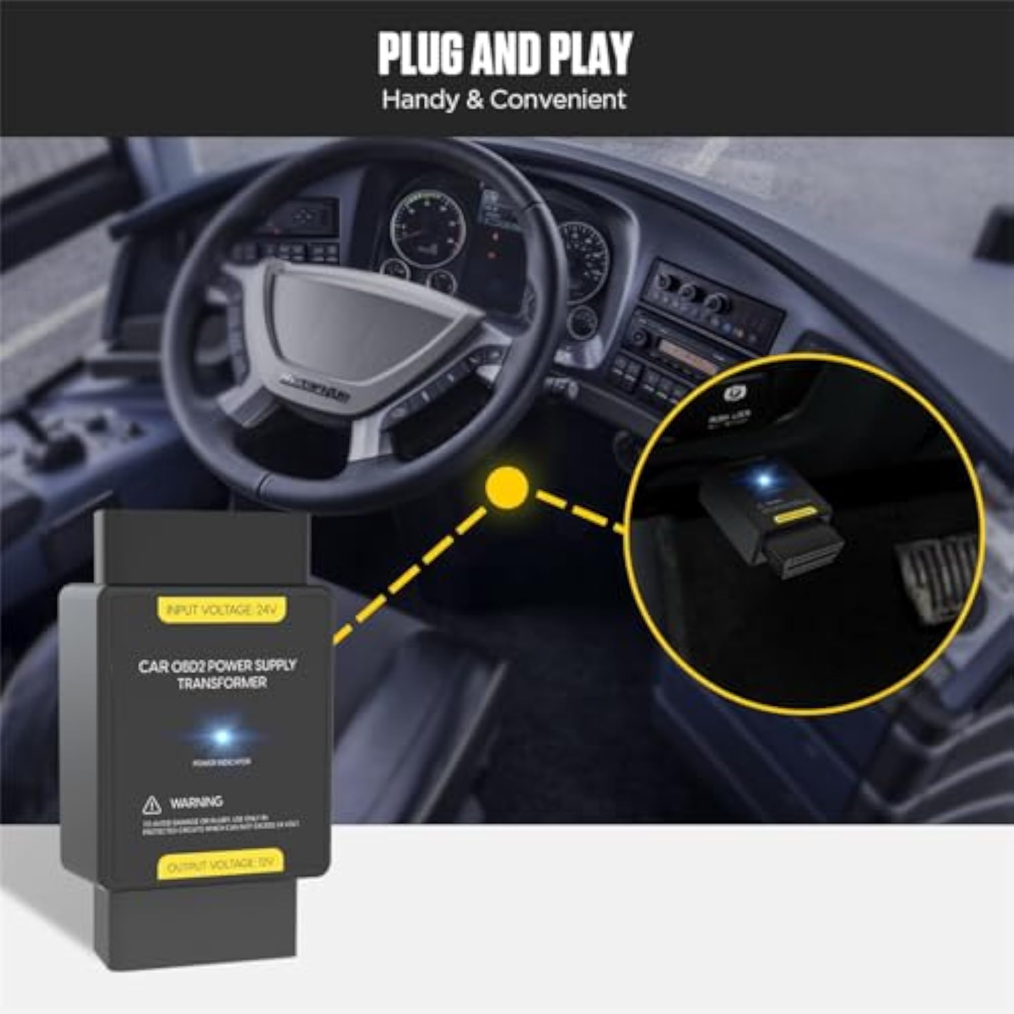 24V to 12V OBD2 Voltage Converter